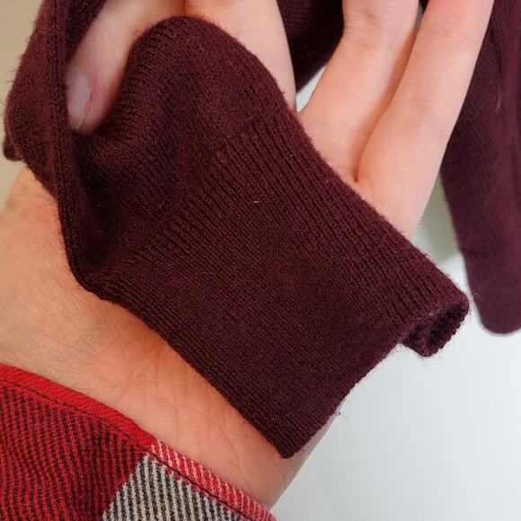 BP. by Nordstrom Lightweight Burgundy Red Woven Casual Oversized Sweater Small - Picture 4 of 9